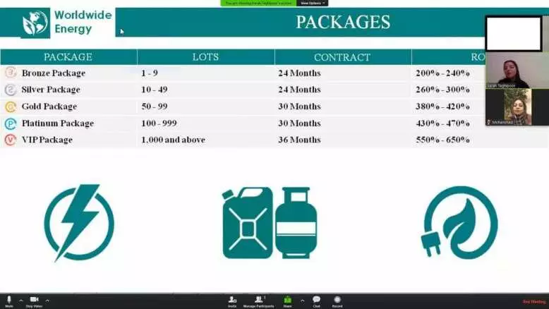 packages offered by Worldwide Energy.